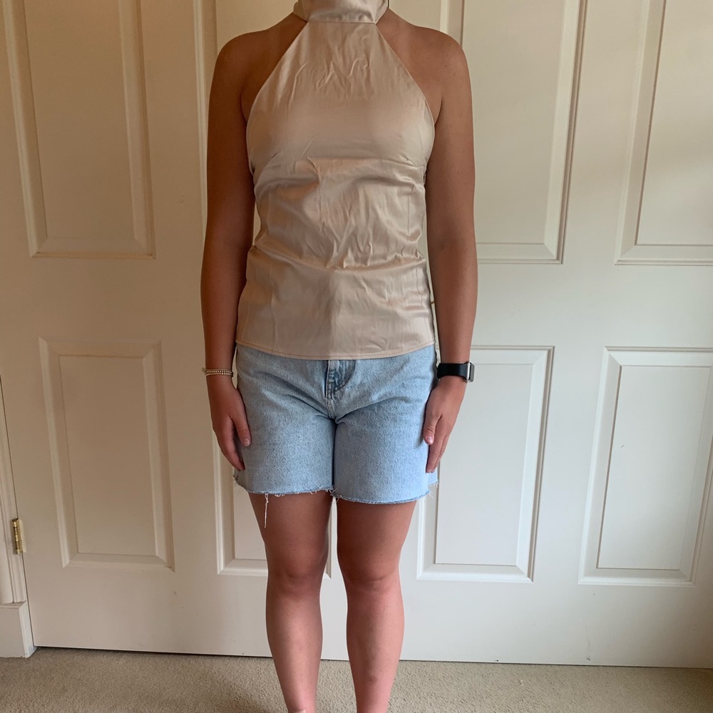 Champagne colored halter top